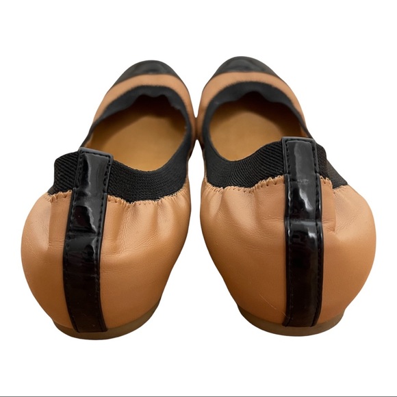 J. Crew Women's Marley Ballet Flats Tan with Black Patent Toe Size 8.5 - Picture 3 of 7